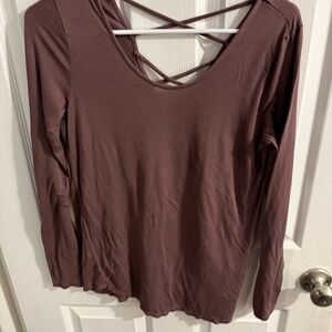 Charlotte Russe Dusty Rose Long Sleeve Top